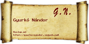 Gyurkó Nándor névjegykártya