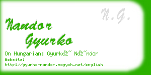 nandor gyurko business card